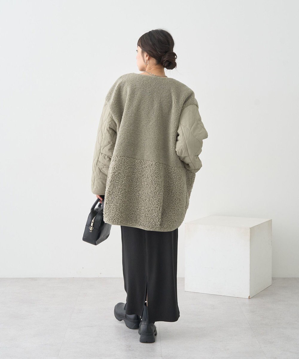 earth music&ecology ボアキルトミドルコート 