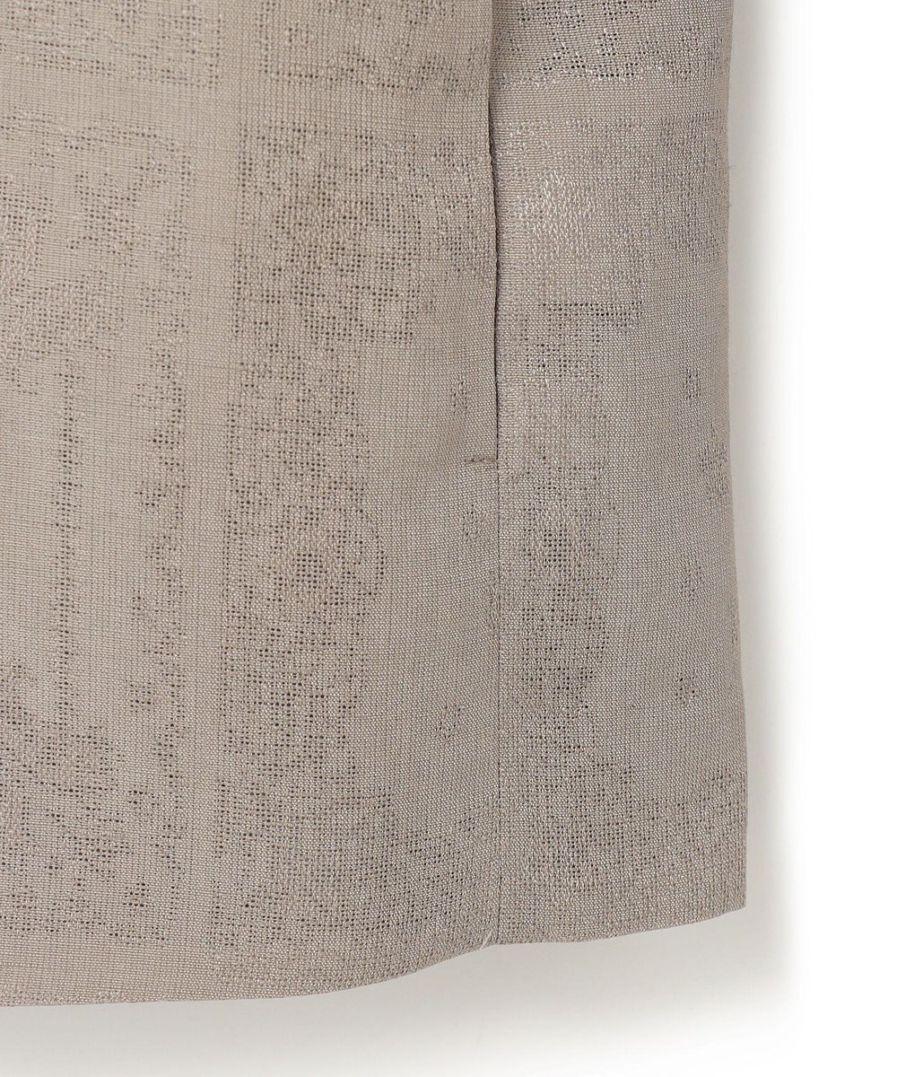 ICB 【日本製・洗える】ペイズリーレノクロス ノーカラージャケット 