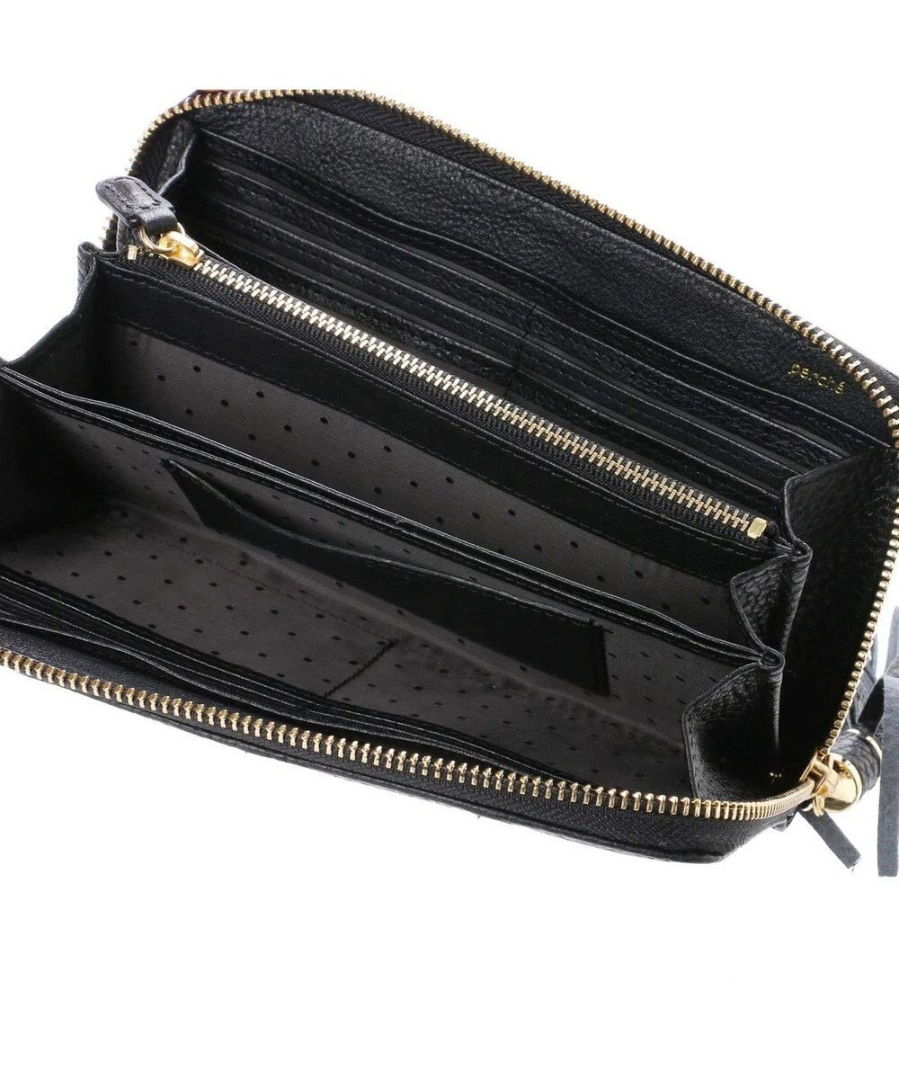 UNBILLION ペルケ perche / 牛革ドット刺繍ラウンド長財布 