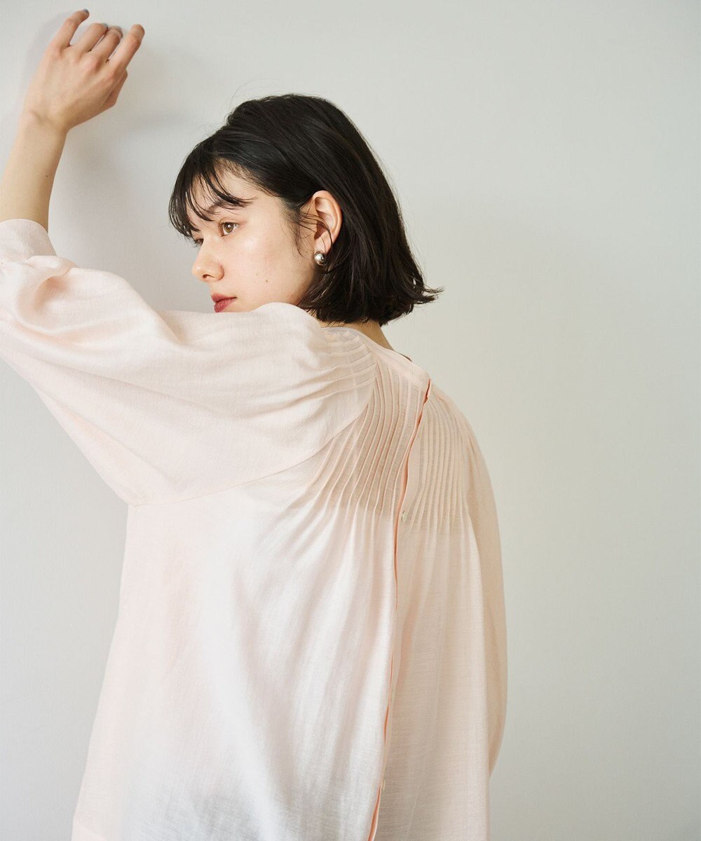 #Newans 【金子綾さんインスタライブご紹介アイテム】（前後着用可能）ピンタックシアーブラウス 