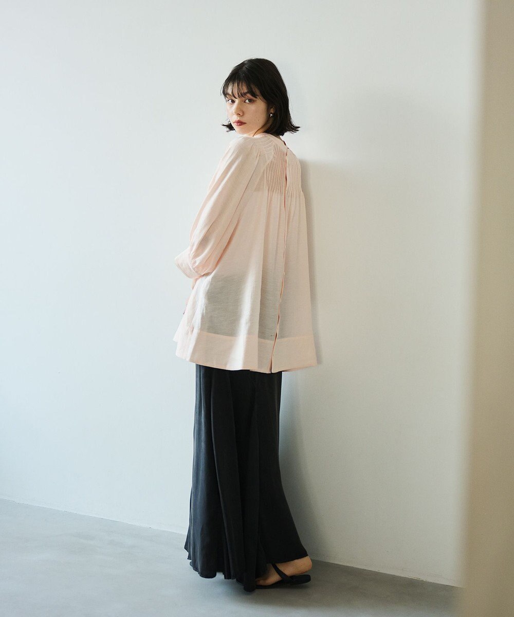 #Newans 【金子綾さんインスタライブご紹介アイテム】（前後着用可能）ピンタックシアーブラウス 