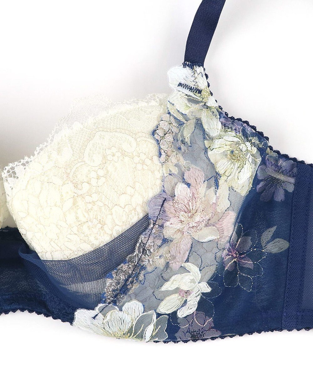 WACOAL ブラジャー 【リボンブラ 脇すっきり】 脇高設計 着やせシルエット 動いても谷間キープ Gカップまで対応 大きいサイズ レディース BXB443 /ワコール 