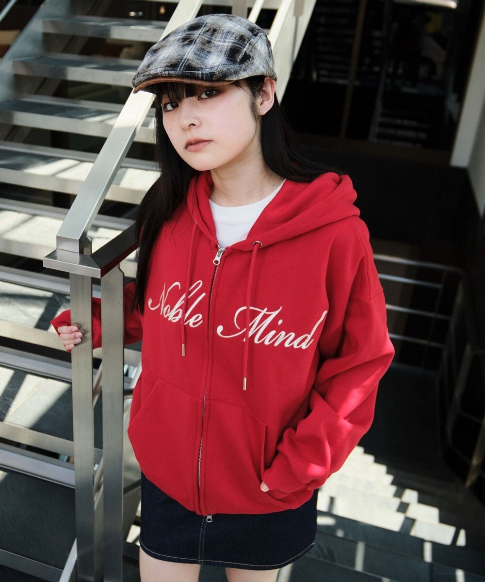 WEGO 【25年秋冬新作/ユニセックス着用ITEM/SMLサイズ展開】グラフィックロゴダブルZIPパーカー 