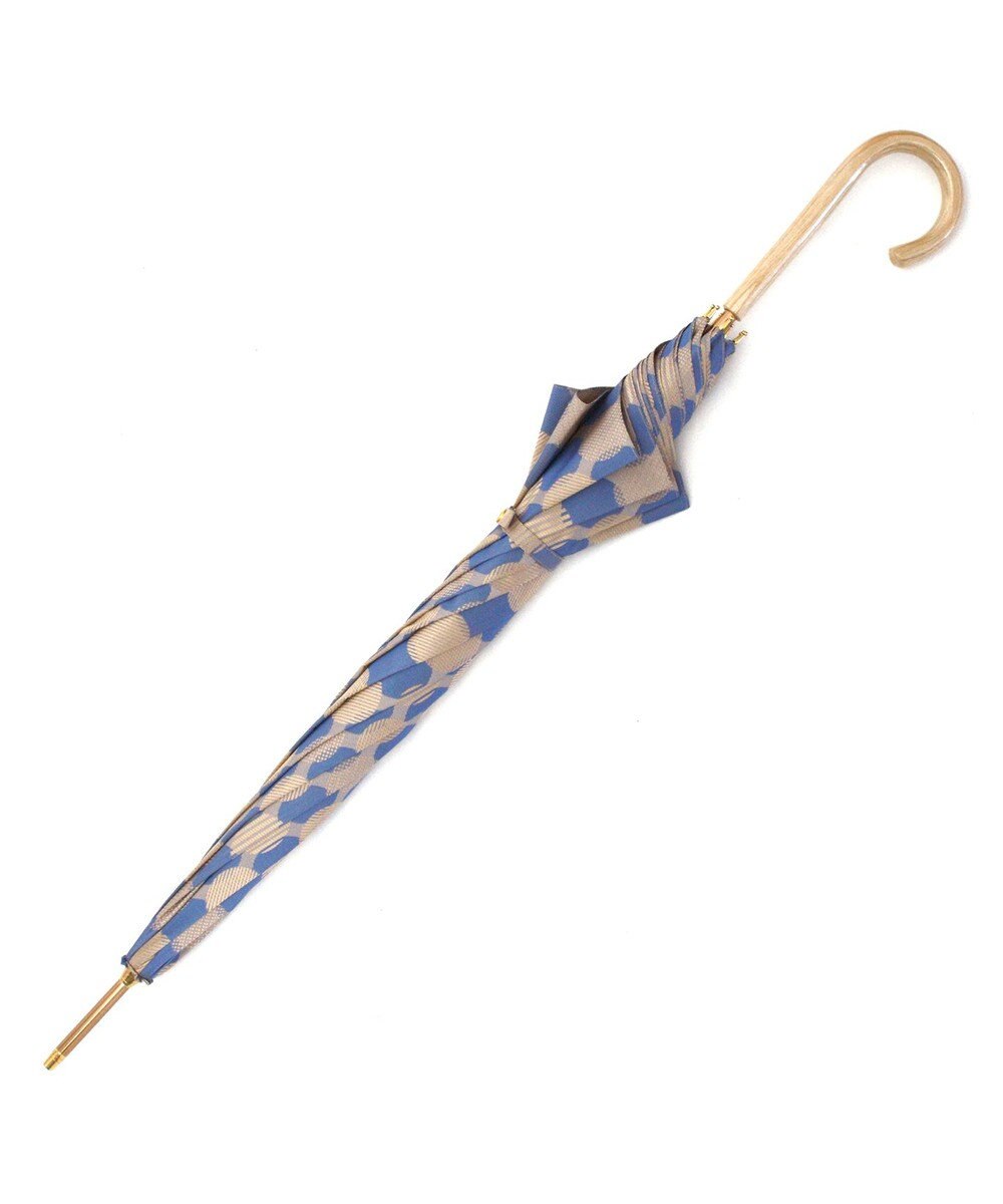 槇田商店 ノルディック ドットコラージュ ブルー 長傘 