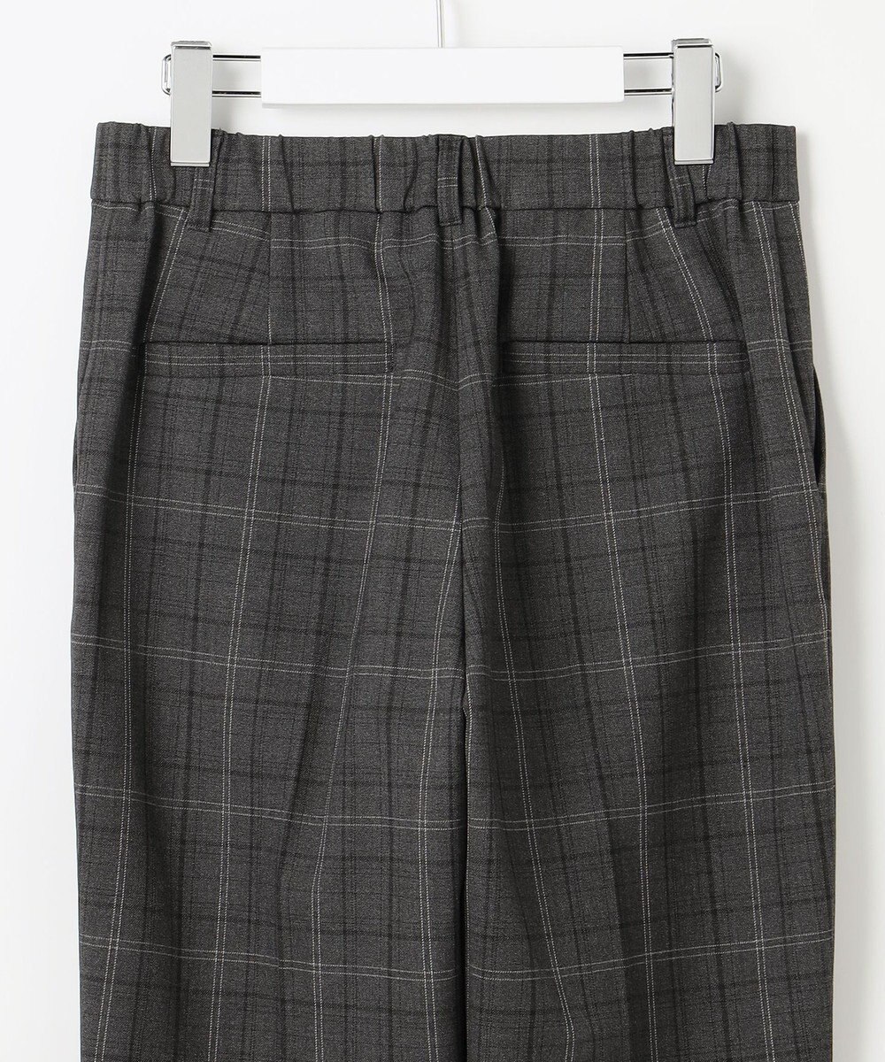 自由区 L 【19号サイズまで展開】TRギャバ裏起毛チェック柄テーパード パンツ 