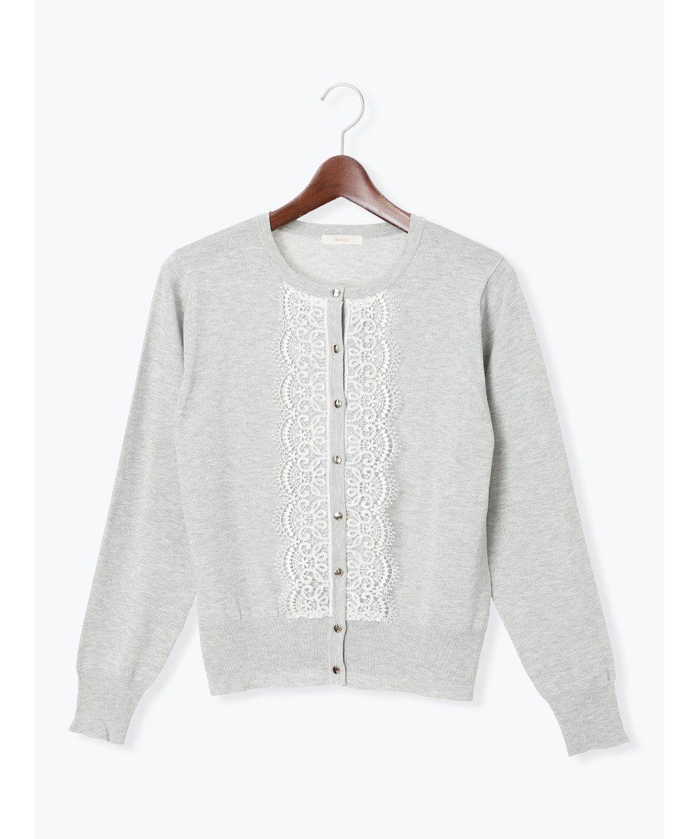 Te chichi フロントレースクルーネックカーディガン 
