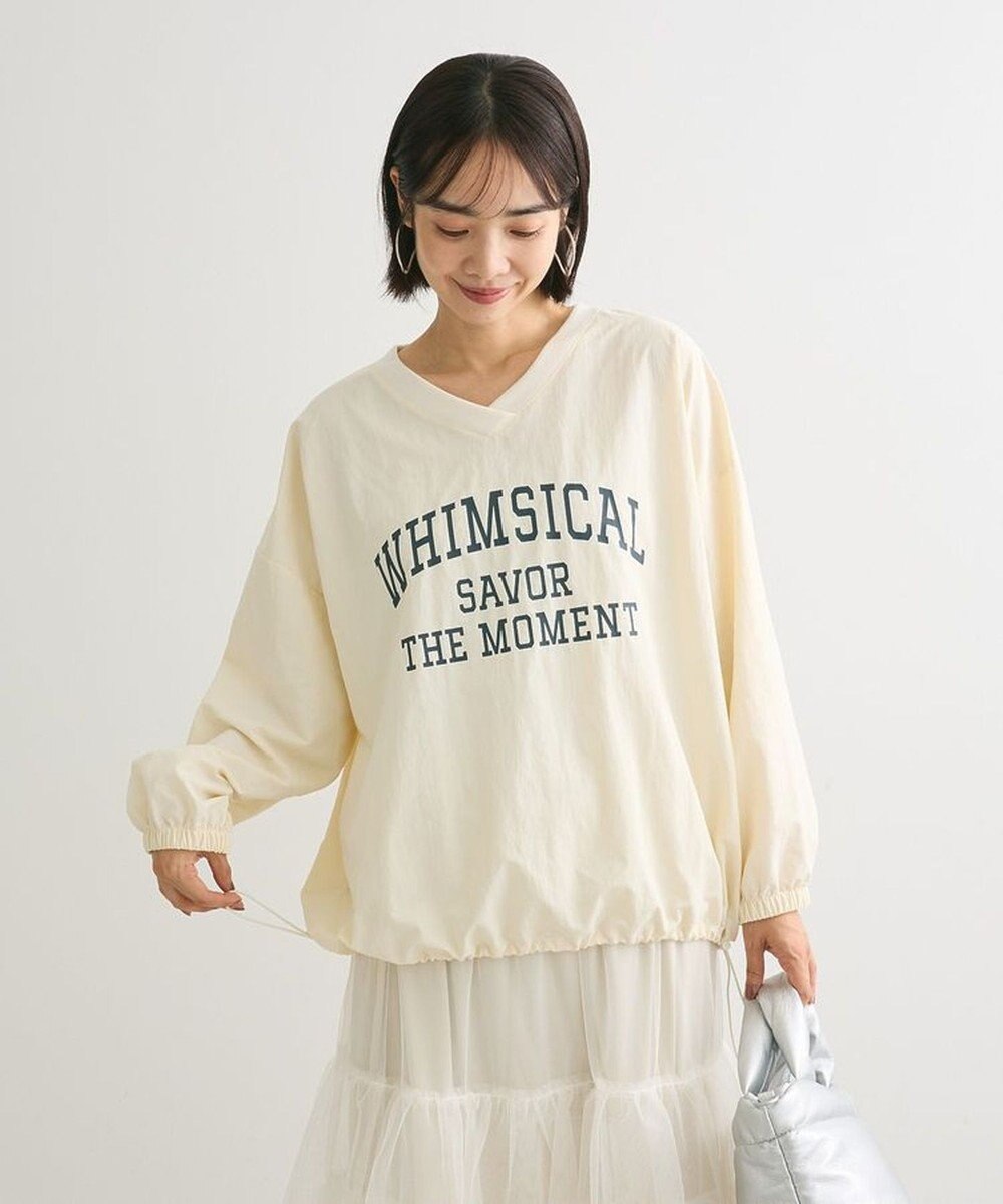 Green Parks ナイロンロゴＶネックプルオーバー 