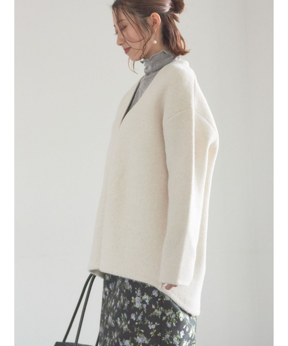 Te chichi 起毛ミドルVネックカーディガン 