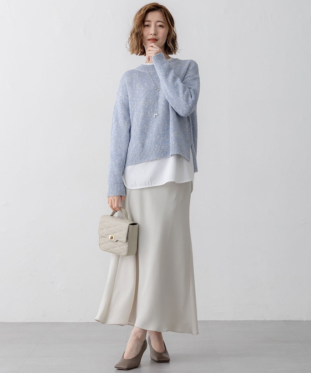 23区 S 【大好評素材/洗える】コットンベアジャージー ロング Tシャツ 