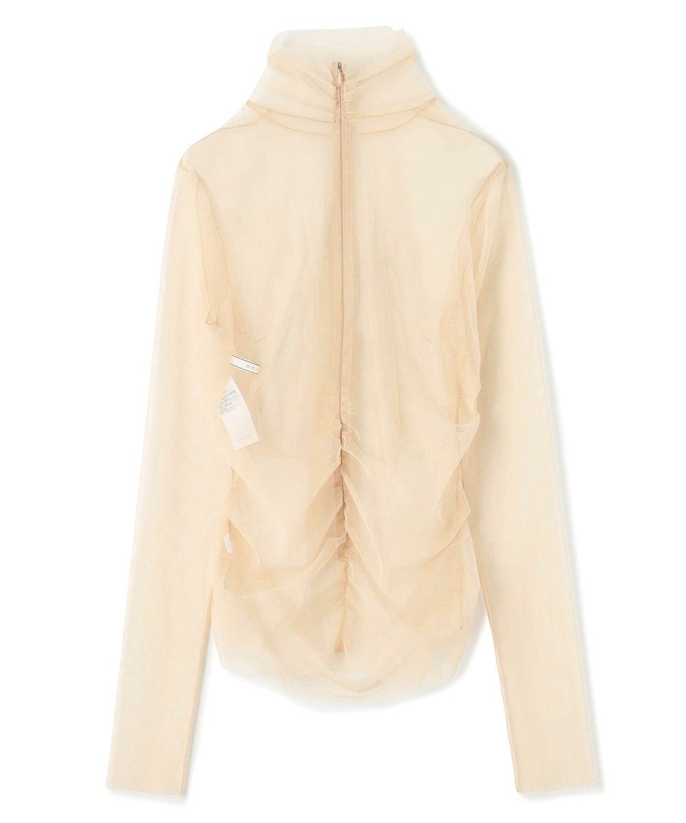 BEIGE， 【洗える・Precious 7月号掲載】TAMARIX / ストレッチチュールハイネックブラウス 