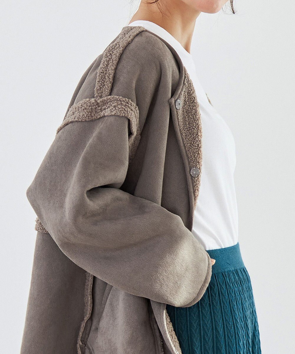 Tiaclasse 2wayリバーシブルボアショートブルゾン 