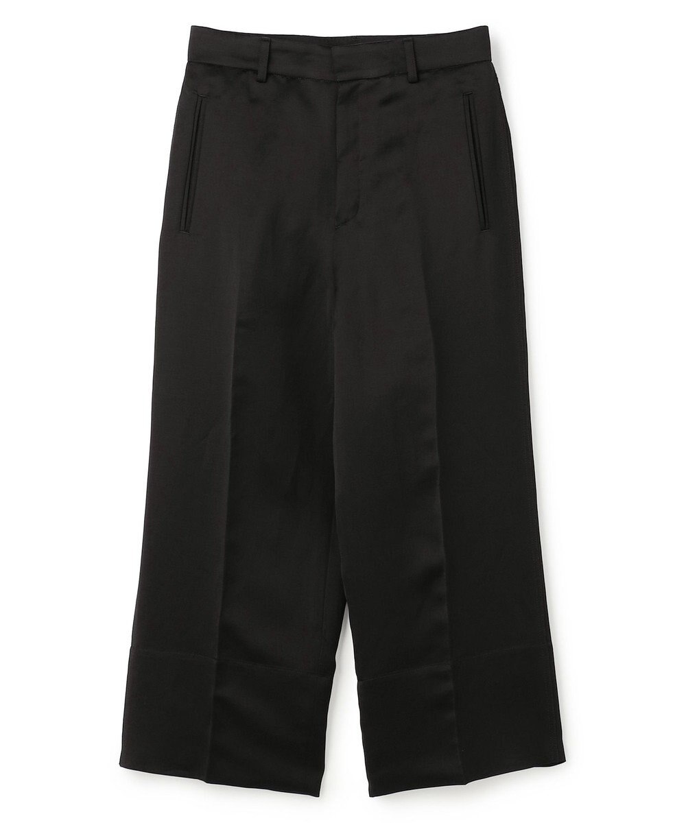 BEIGE， CASSITER / リネンブレンド サテンクロップドパンツ 