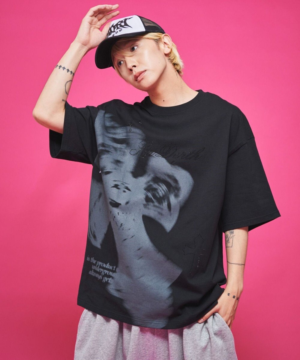 WEGO 【ユニセックス着用ITEM】ラインストーングラフィックT（SS） 