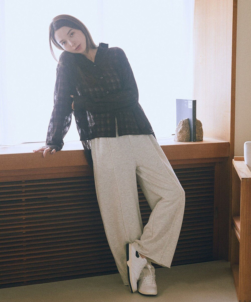 earth music&ecology センターシームタックスウェットパンツ 