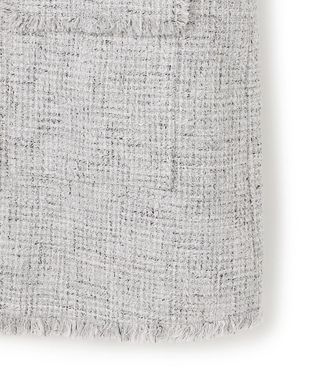 ICB ライトブッチャーツイード ノーカラージャケット 