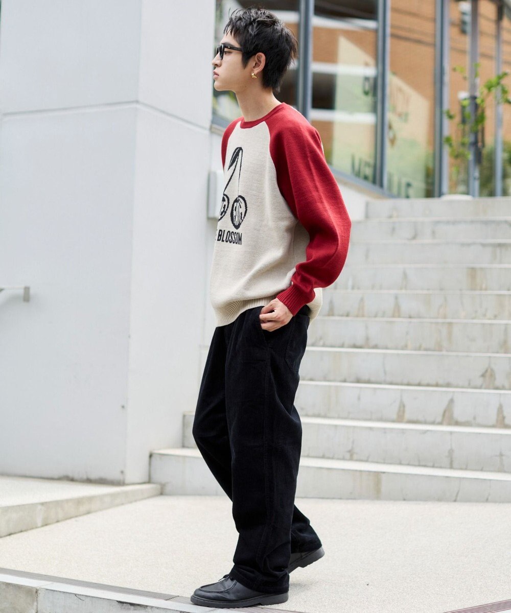 WEGO 【ユニセックス着用ITEM/ウエストゴム/SMLサイズ展開】コーデュロイイージーストレートパンツ 