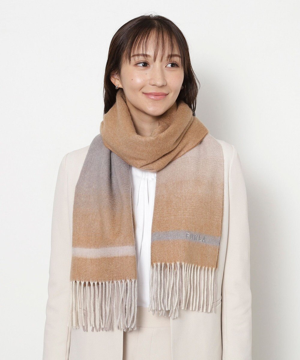 MOONBAT FURLA(フルラ）カシミヤ100％ カラーブロック オンブレー ストール 