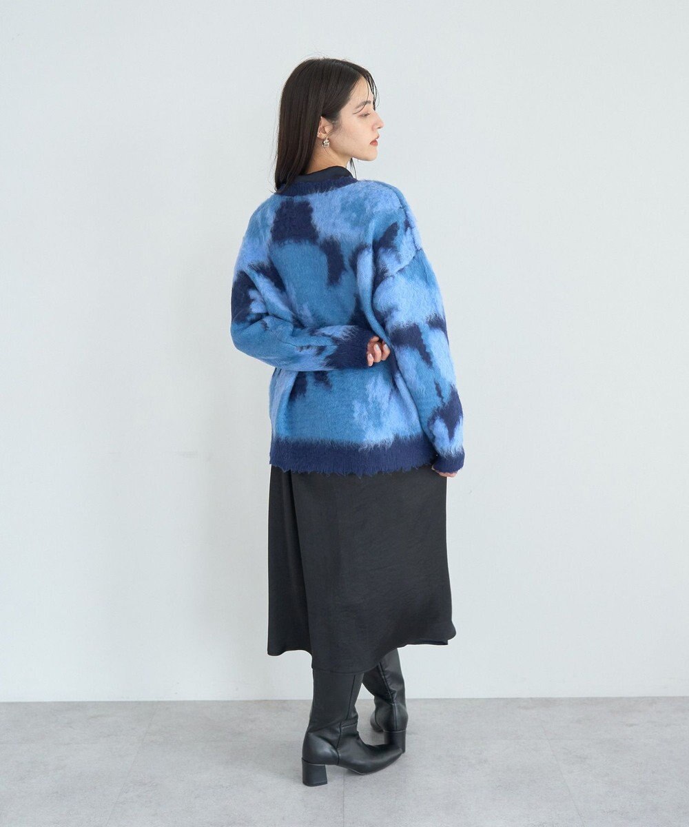 YECCA VECCA フラワー柄シャギーニット 