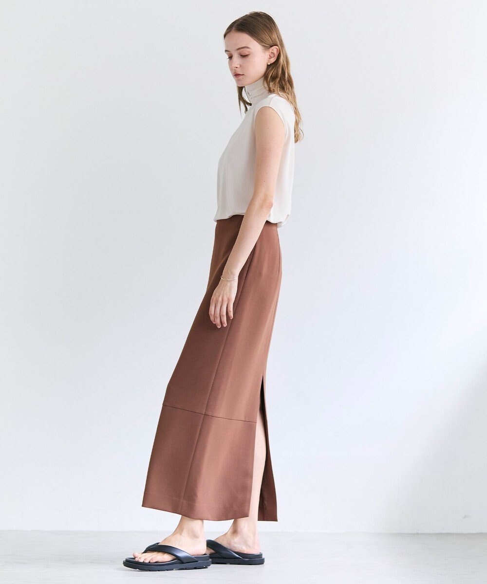BEIGE， GYPSUM / シルキータッチ  Iラインロングスカート 