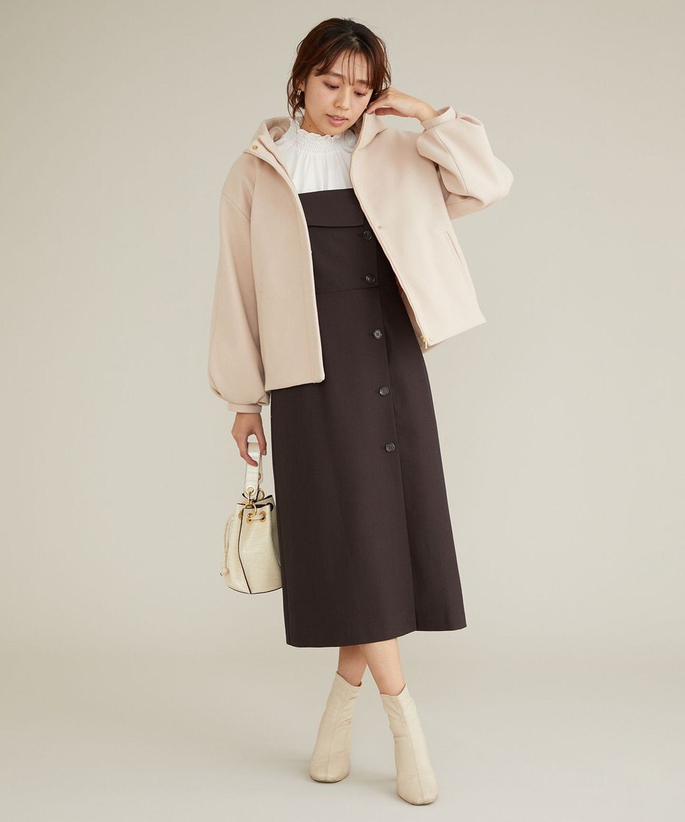 Feroux 【古畑星夏さん着用・セットアイテム】刺繍ポイント ニット × ジャンパー スカート 