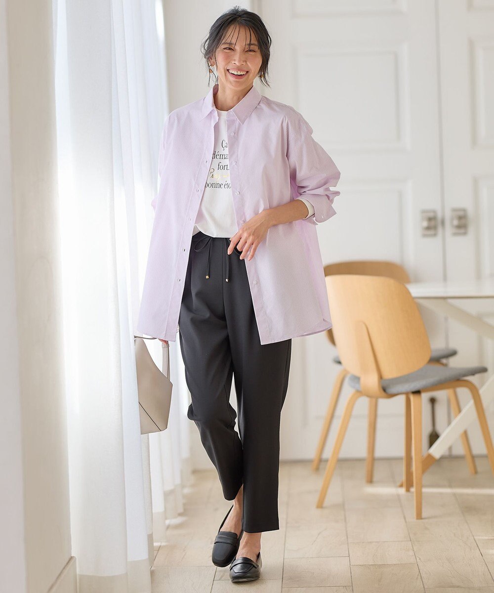 ANY 【洗濯機可能/接触冷感/UVケア】カラーストライプシャツ 