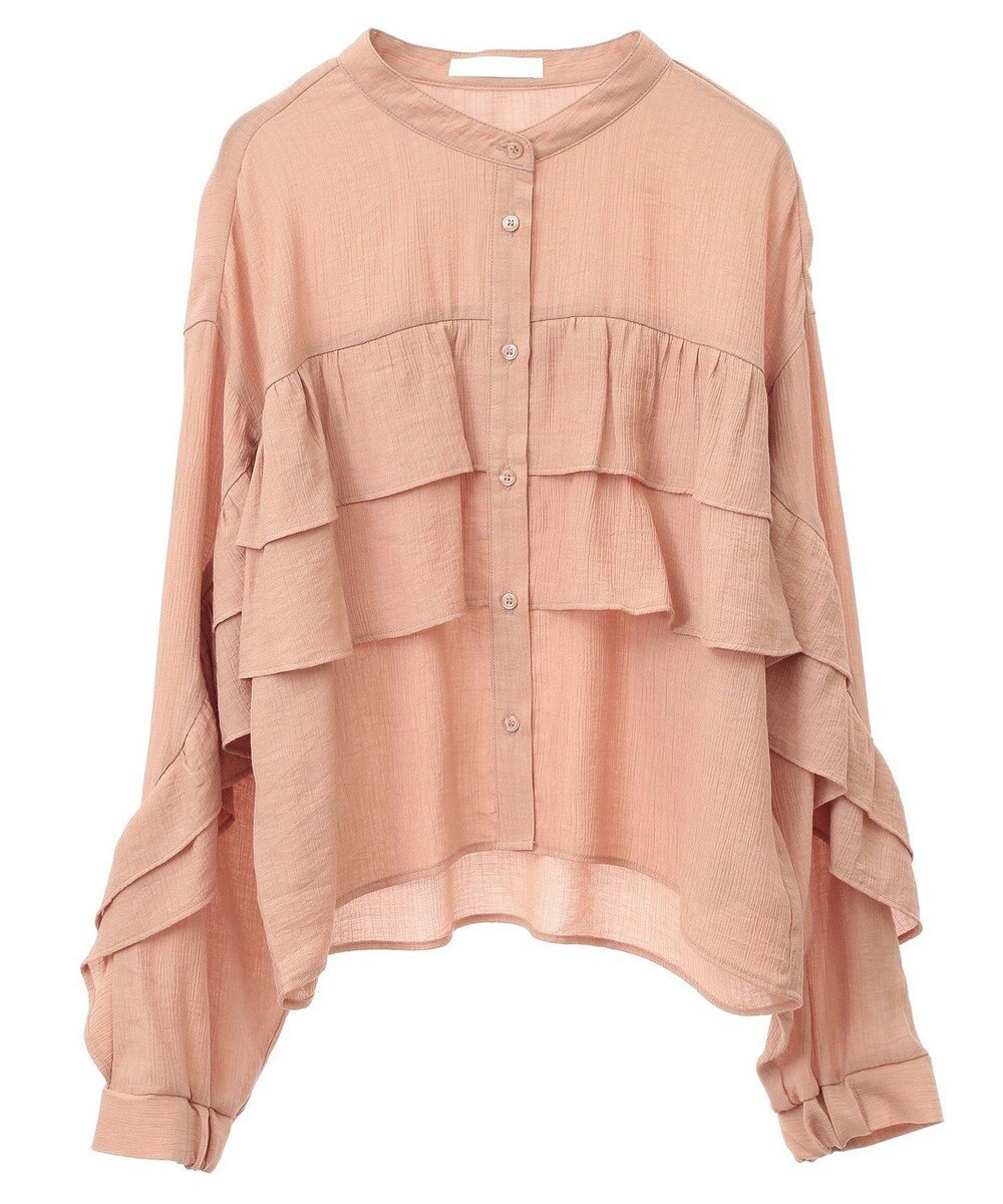 Green Parks シアーフリルショート丈ブラウス 