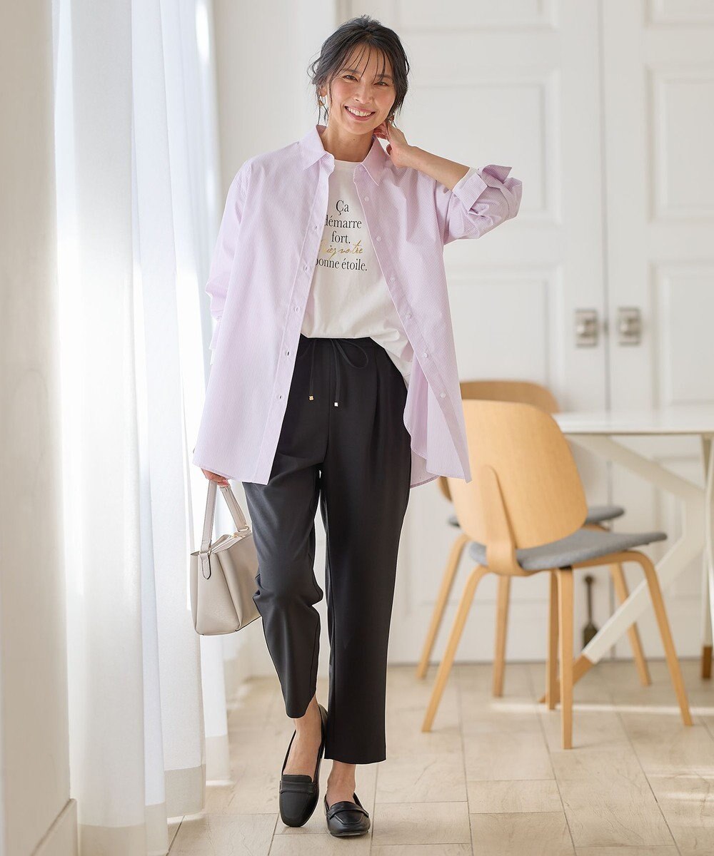 ANY 【洗濯機可能/接触冷感/UVケア】カラーストライプシャツ 