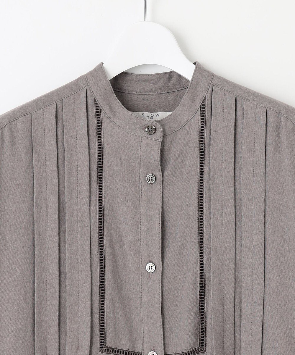23区 【SLOW/一部店舗限定】ブライトリネン シャツ ワンピース 