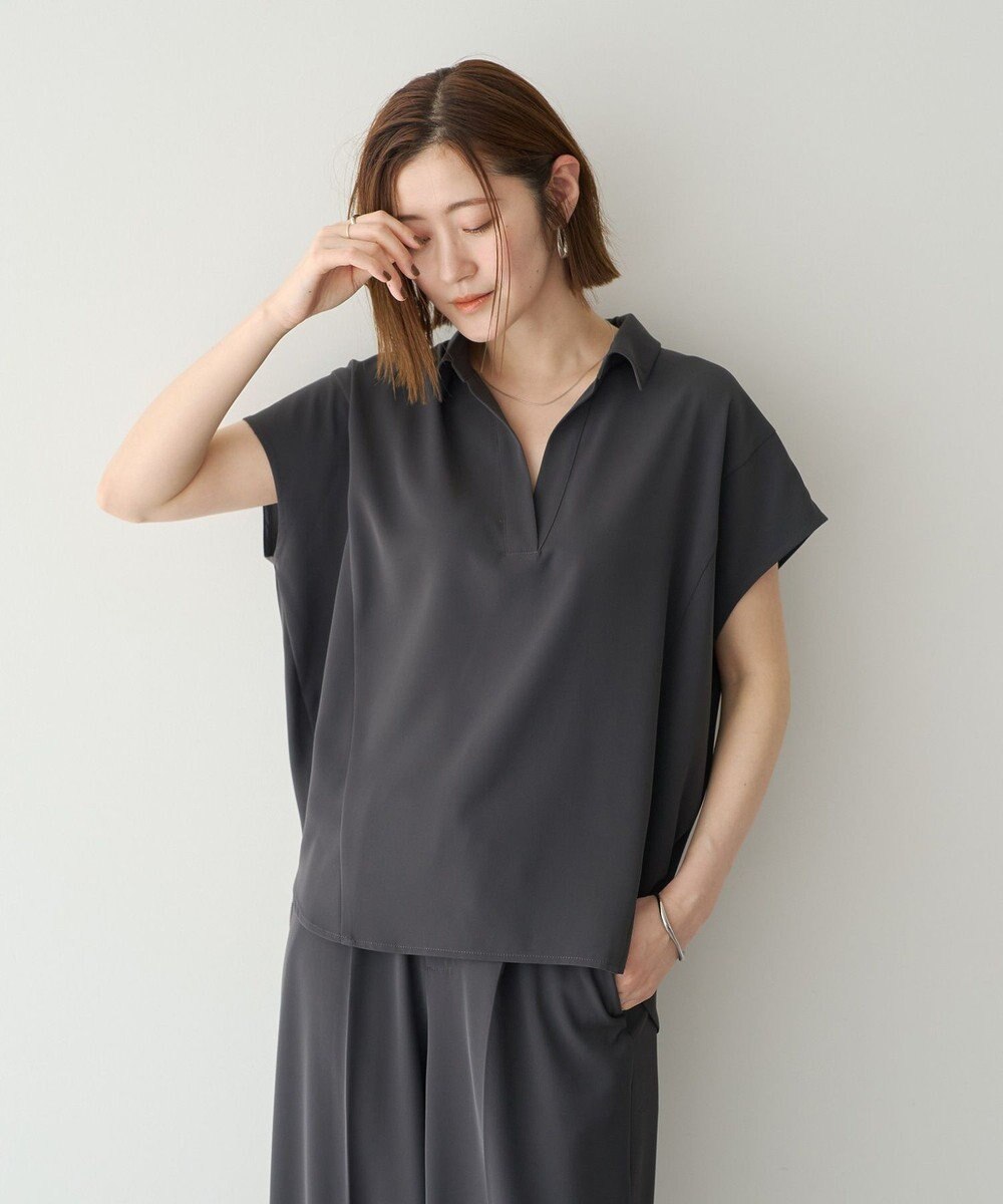 YECCA VECCA 【接触冷感】COOLスキッパーブラウス 