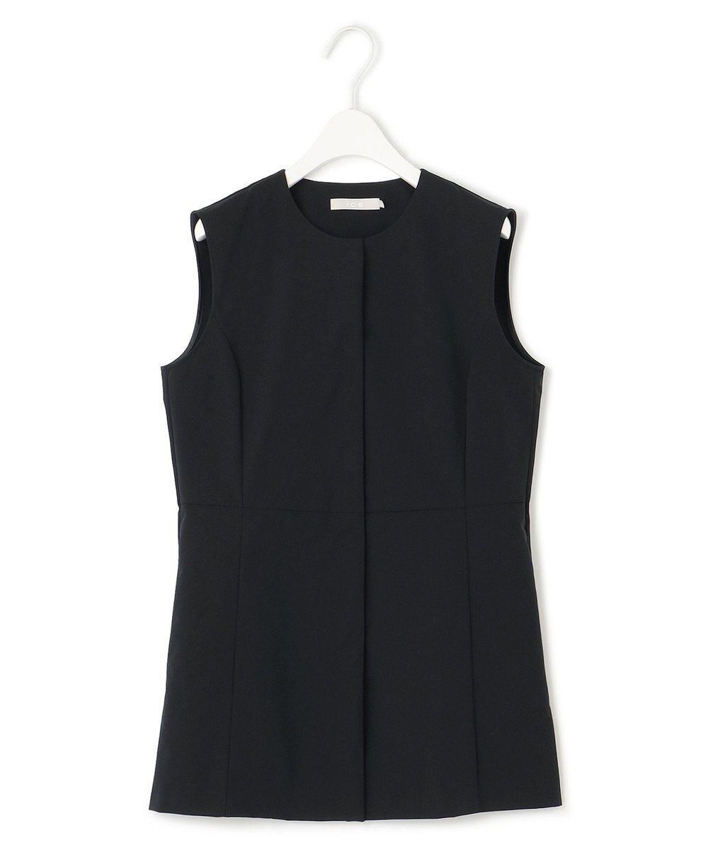 ICB L 【接触冷感・UVカット・撥水・洗える】 プルーフ4WAYタフタ ジレブラウス 