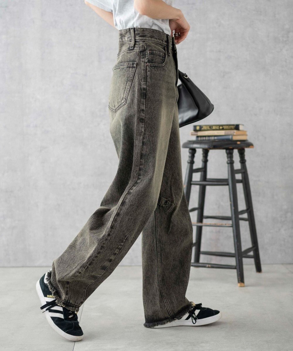 WEGO ヴィンテージウォッシュカーブデニムパンツ 