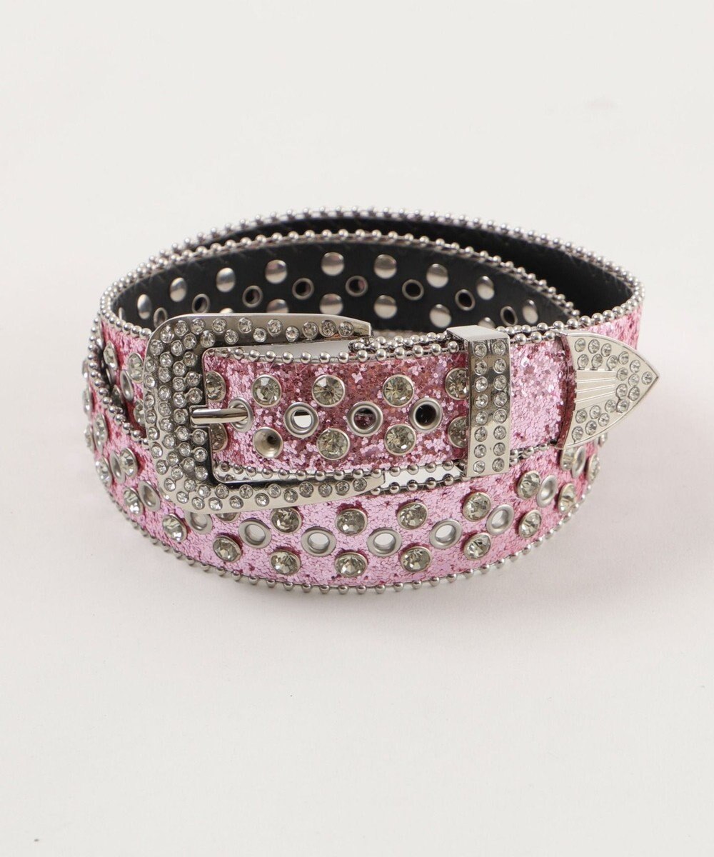 WEGO Lビジューバックルラメスタッズベルト 