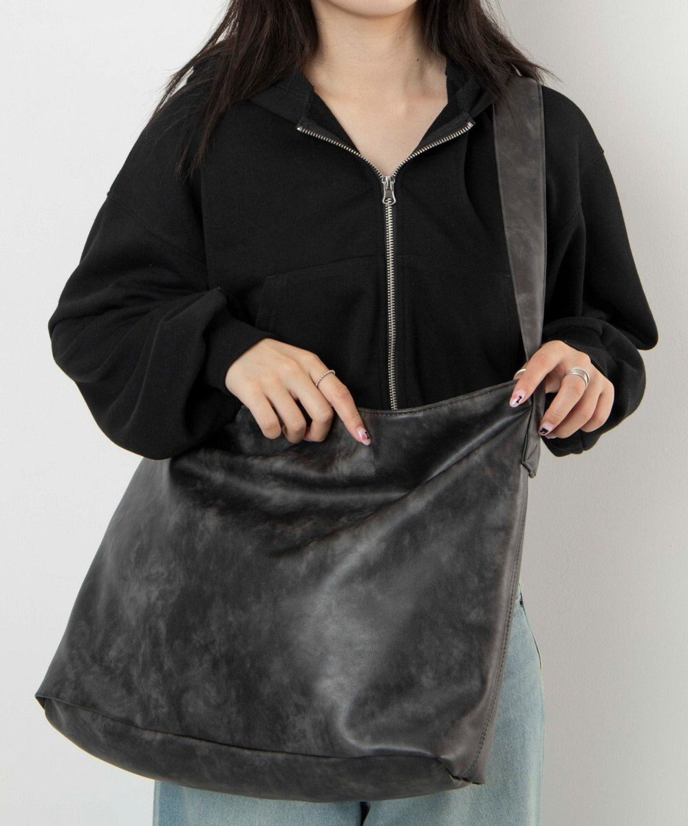 WEGO 【ユニセックス着用ITEM】レザータッチBIGショルダー 