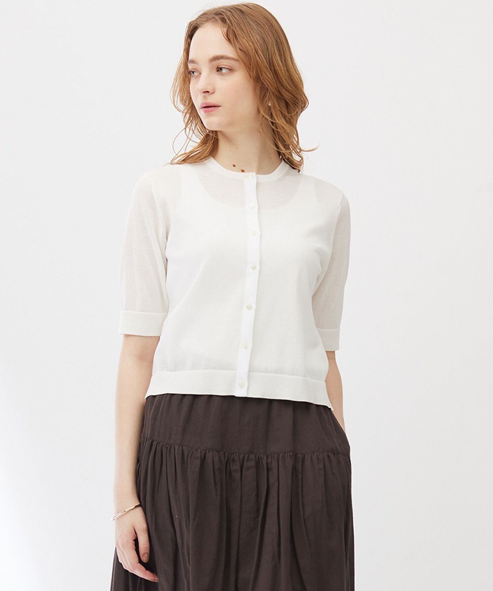 23区 【Indian Factory】ドライシアー ニットカーディガン 