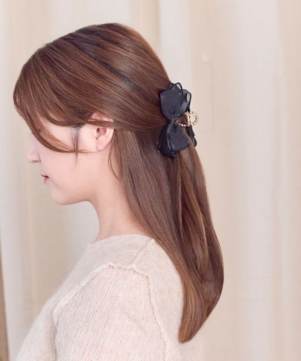 Phoebe ミディアムオーガンジーリボンバンスクリップ 