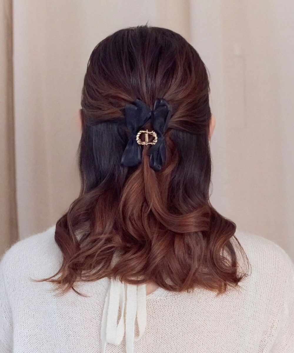 Phoebe ミディアムオーガンジーリボンバンスクリップ 