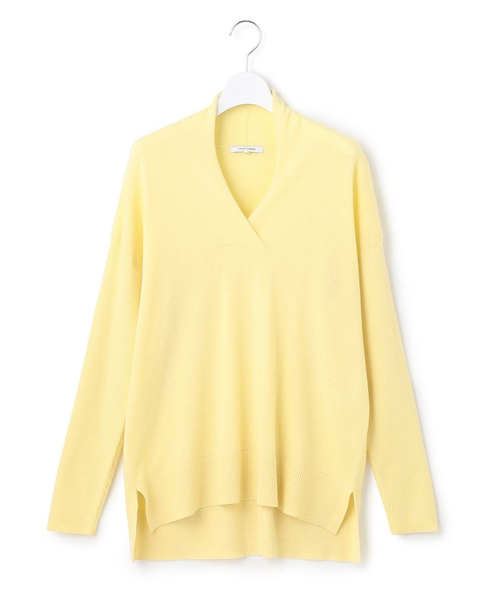 23区 S 【10色展開】ウーステッドウール 重ね襟Vネック ニット 