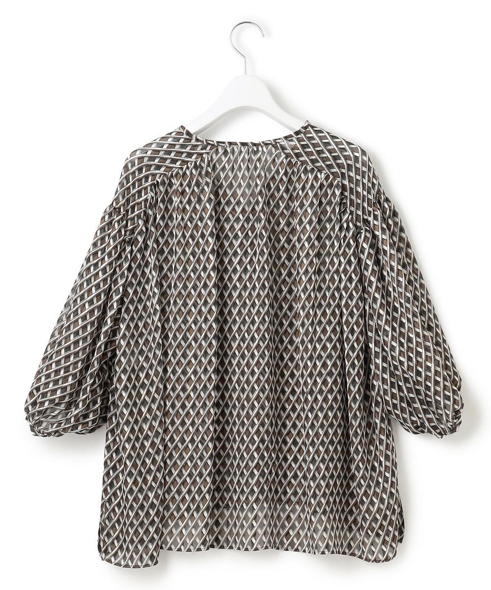 23区 L 【洗える】Ratti コラージュプリント ギャザー ブラウス 