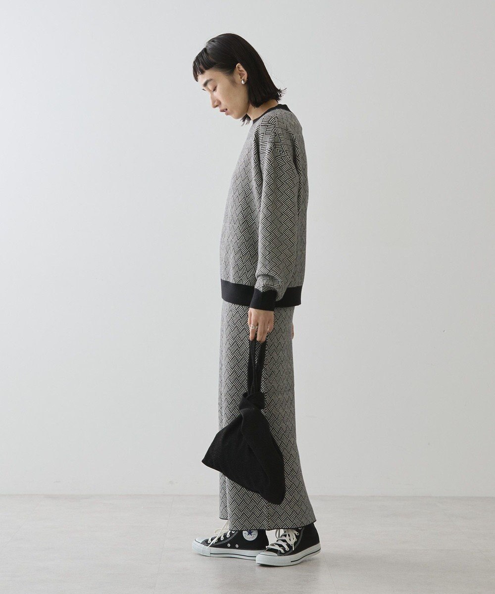 AMERICAN HOLIC バイパチ幾何学柄ニットプルオーバー 