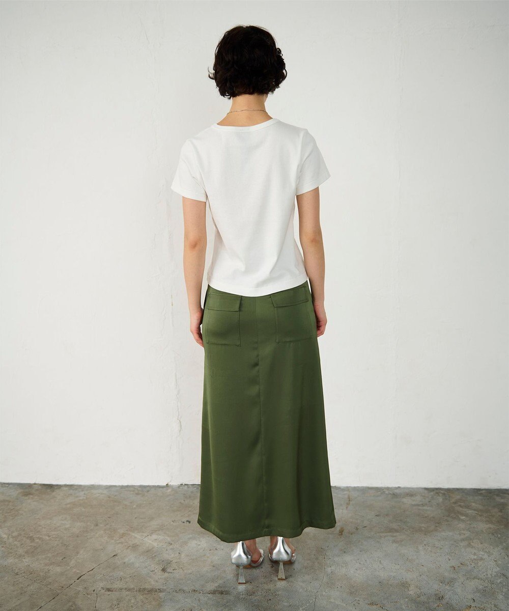 GRACE CONTINENTAL サテンストレートスカート 