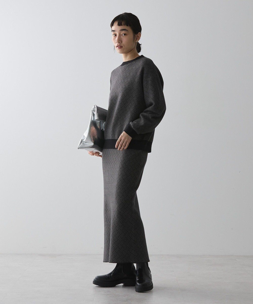 AMERICAN HOLIC バイパチ幾何学柄ニットプルオーバー 