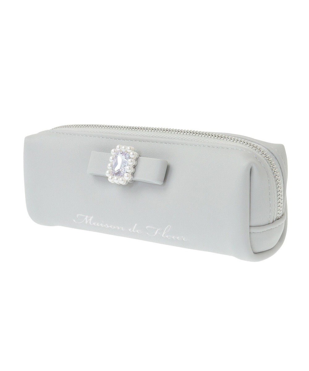 Maison de FLEUR パールビジュー合皮リボンロングポーチ 