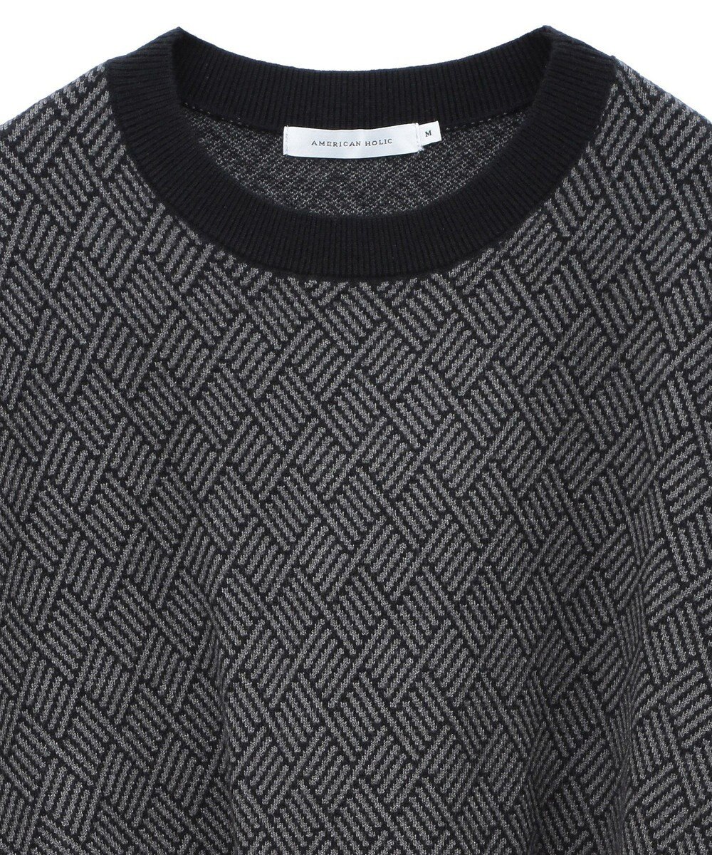 AMERICAN HOLIC バイパチ幾何学柄ニットプルオーバー 