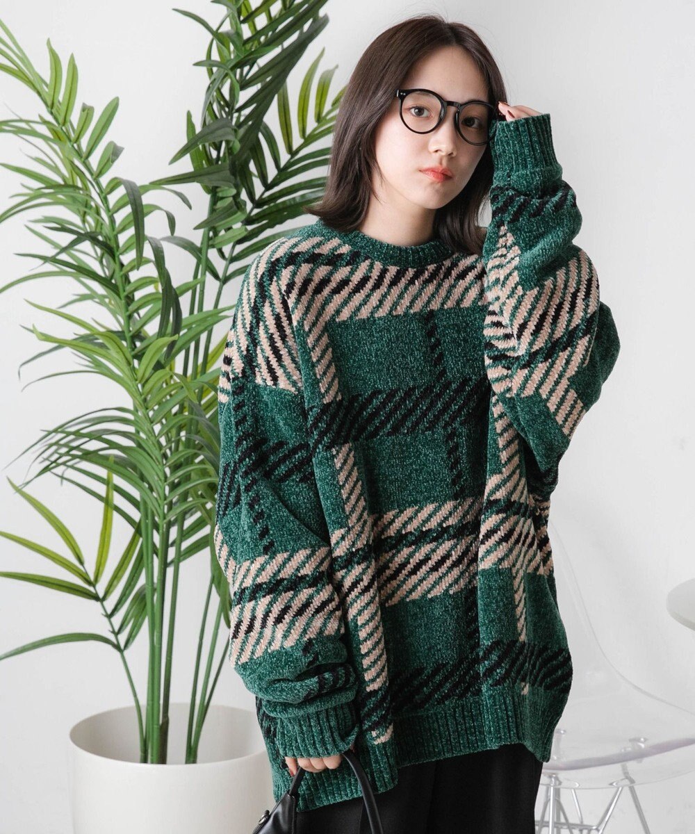 WEGO ベロアモール総柄プルオーバー 