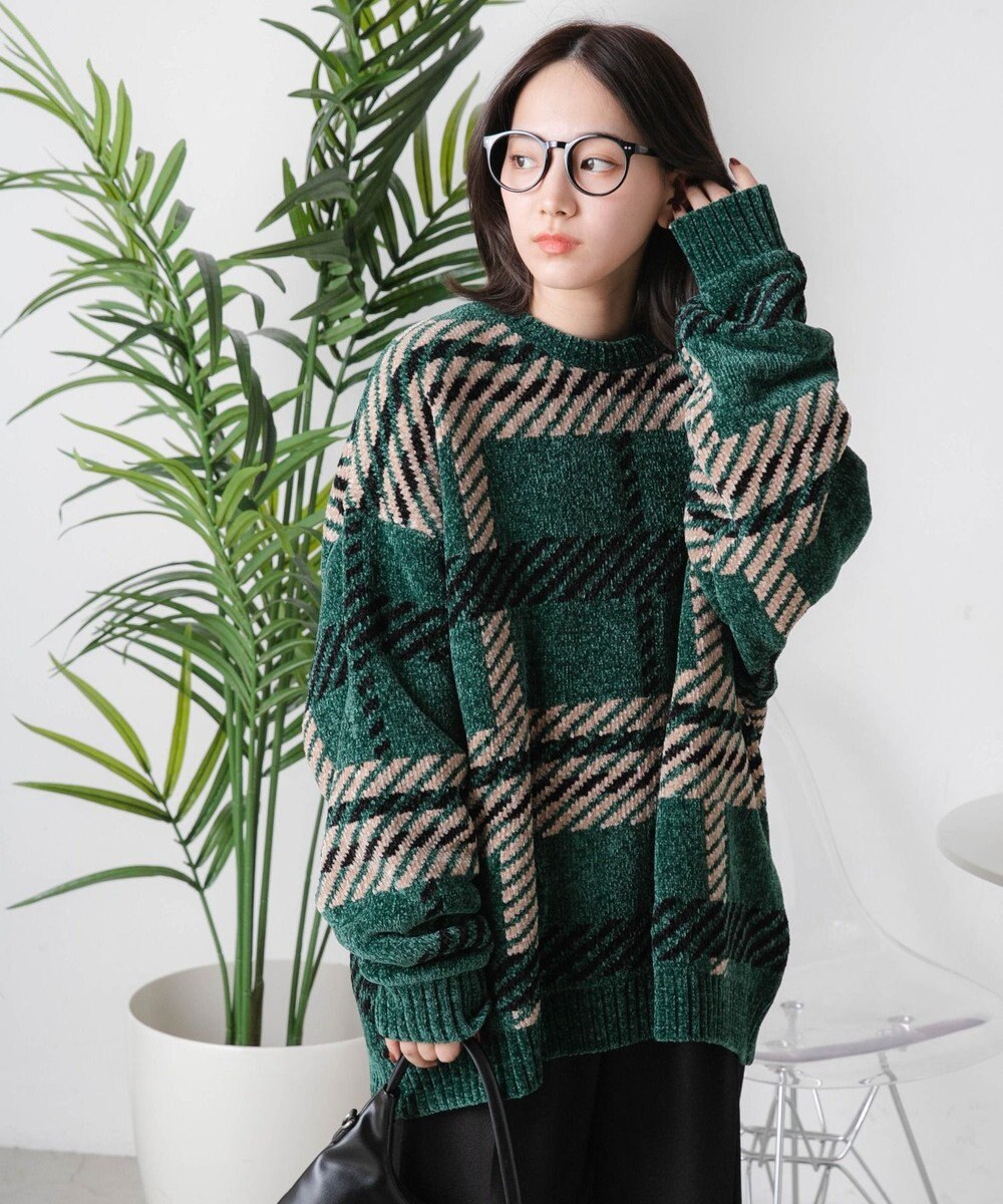 WEGO ベロアモール総柄プルオーバー 