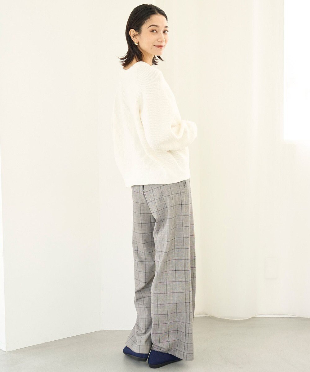 UNFILO 【洗える】ふわふわニット 2WAYクルーカーディガン 