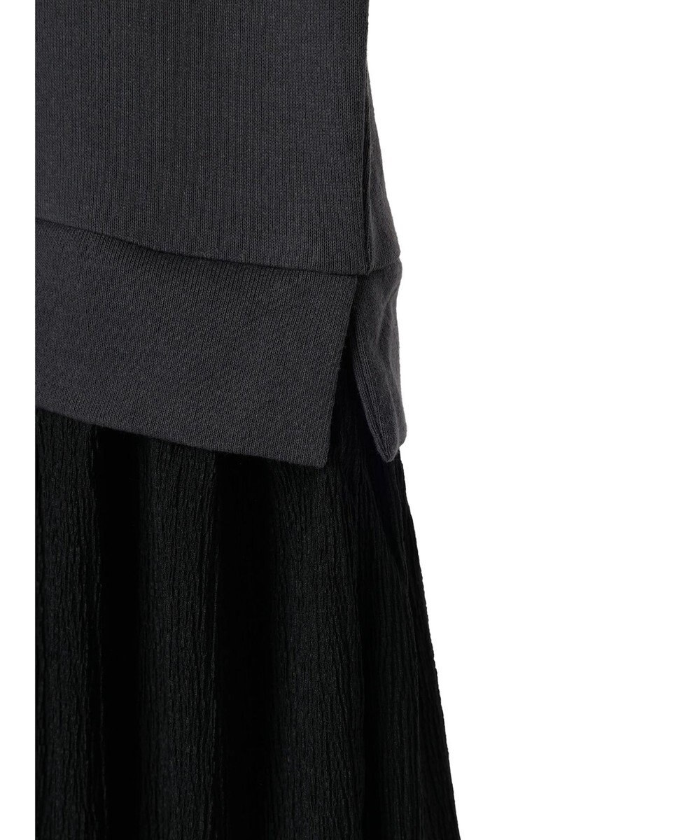 Green Parks カットソー異素材ドッキングワンピース 