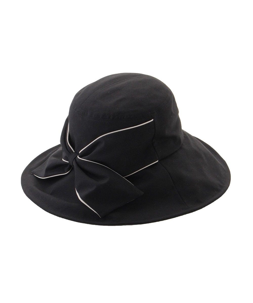 MOONBAT 【遮光100％/遮熱/UV】HIROKO KOSHINO(ヒロコ コシノ)遮光 ビッグリボンハット 帽子 広つば ゆったりMサイズ 手洗い可能/サイズ調整可能/日本製 