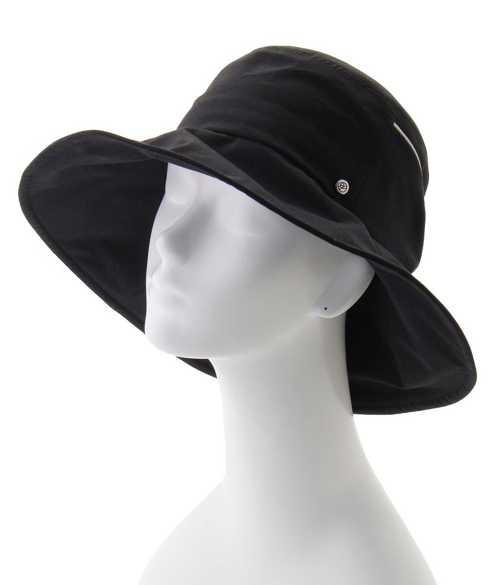 MOONBAT 【遮光100％/遮熱/UV】HIROKO KOSHINO(ヒロコ コシノ)遮光 ビッグリボンハット 帽子 広つば ゆったりMサイズ 手洗い可能/サイズ調整可能/日本製 