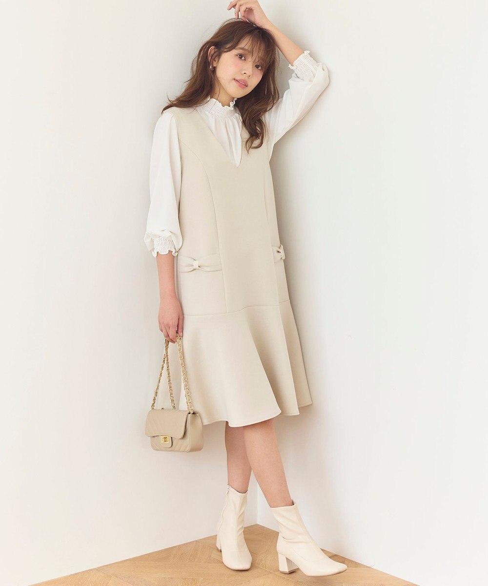 Feroux 【新型・洗える】リボンデザイン ダンボールワンピース 